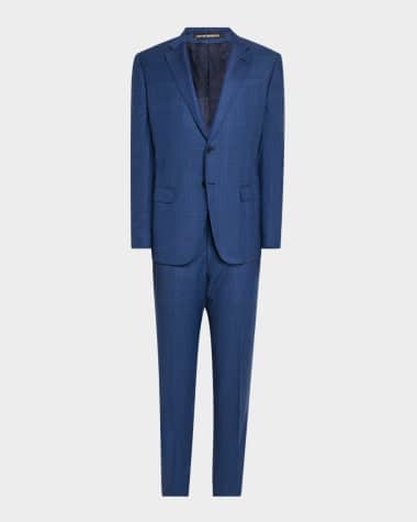 Emporio Armani Men's Micro-Plaid Wool-Blend Suit
