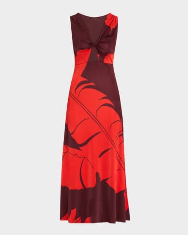 Johanna Ortiz Deep Heart Twisted Cutout Ankle Dress
