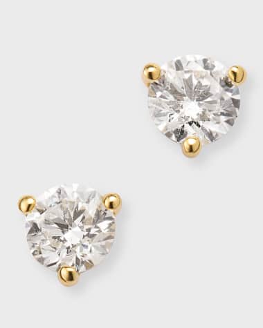 Neiman Marcus Diamonds 18K Yellow Gold Martini Diamond Stud Earrings, 0.85tcw