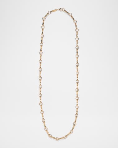 AZLEE 18K Yellow Gold Large Motif Double-Link Chain Necklace, 18"L