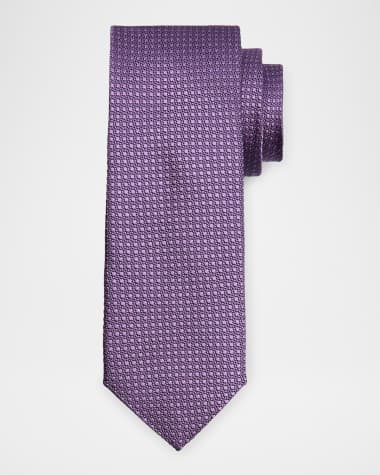 Canali Men's Textured Dot Silk Tie