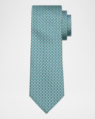 Canali Men's Geometric Chainlink Silk Tie