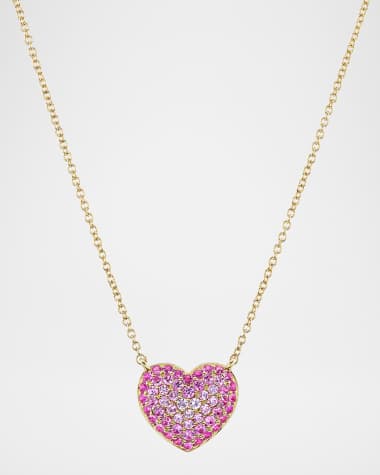 Emily P. Wheeler Lucy Ombré Heart Sapphire Necklace in 18K Yellow Gold, 16"