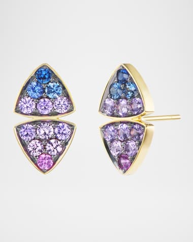 Emily P. Wheeler Candy Sky 18K Yellow Gold Multi-Color Sapphire Stud Earrings