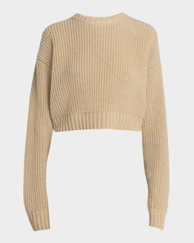 Bottega Veneta Ribbed Wool Cashmere Cropped Sweater