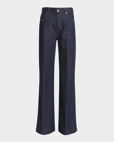 Bottega Veneta Indigo Soft Denim Wide-Leg Palazzo Jeans