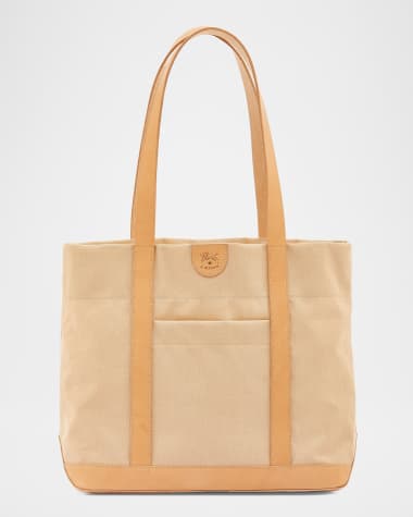 Il Bisonte Caramella Medium Canvas Shopper Tote Bag