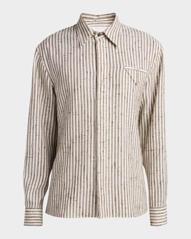 Bottega Veneta Men's Knotted Stripe Button-Down Shirt
