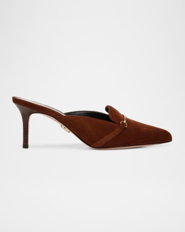 Veronica Beard Leslie Heeled Suede Mules
