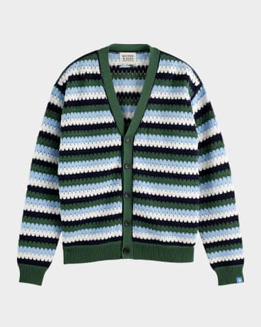Scotch & Soda Men's Crochet Knit Cardigan