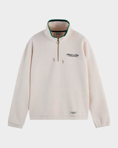 Scotch & Soda Men's Waffle Knit Half-Zip Sweatshirt