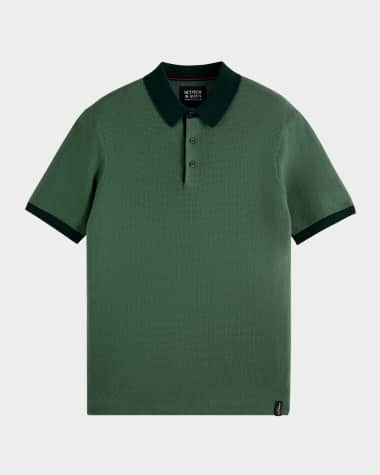 Scotch & Soda Men's Structured Cotton Knit Polo Shirt