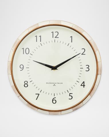 MacKenzie-Childs Mocha Check School Clock