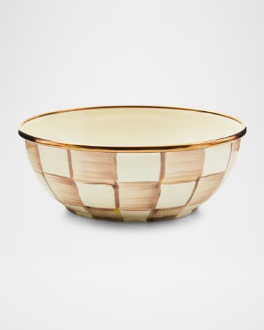MacKenzie-Childs Mocha Check Everyday Bowl
