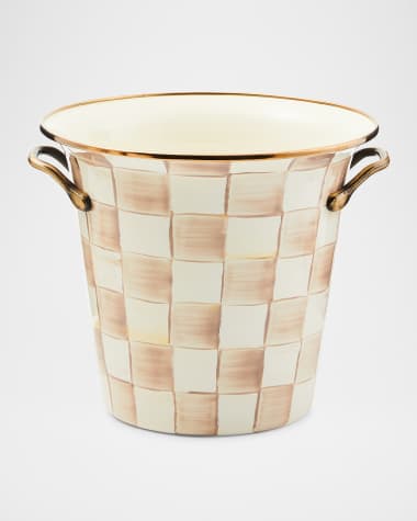 MacKenzie-Childs Mocha Check Wine Cooler