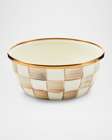 MacKenzie-Childs Mocha Check Pinch Bowl
