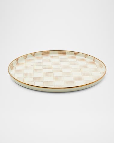 MacKenzie-Childs Mocha Check Round Tray