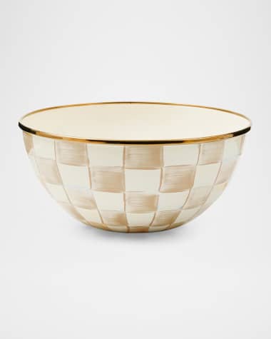 MacKenzie-Childs Mocha Check Small Everyday Bowl