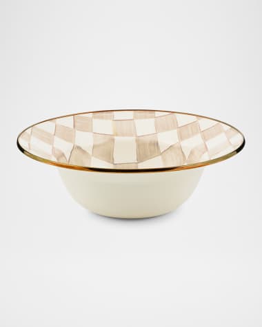 MacKenzie-Childs Mocha Check Serving Bowl