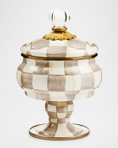 MacKenzie-Childs Mocha Check Curiosity Pot