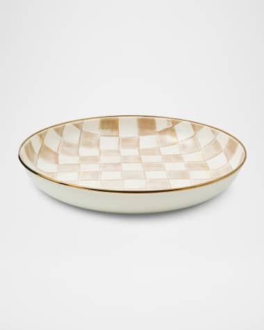 MacKenzie-Childs Mocha Check Abundant Bowl