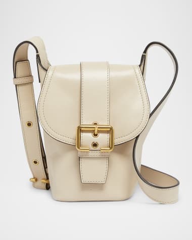 Chloe Camera Crossbody Bag in Natural Shiny Buffalo Leather