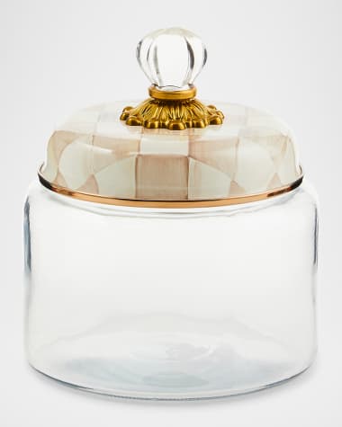 MacKenzie-Childs Mocha Check Small Kitchen Canister