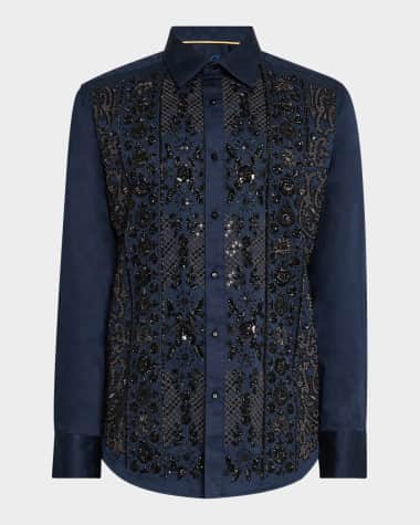 Robert Graham Men's Limited Edition Embroidered Cotton Sport Shirt