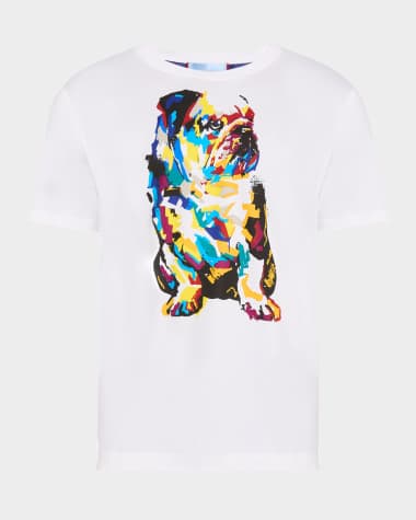 Robert Graham Men's Bulldog Graphic Crewneck T-Shirt