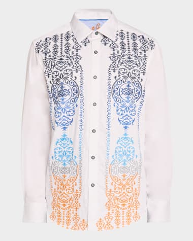 Robert Graham Men's Gate Keeper Embroidered Cotton Sport Shirt