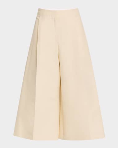 Marni Pleated Wide-Leg Crop Trousers