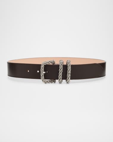 BY FAR Katina Medium Leather Belt