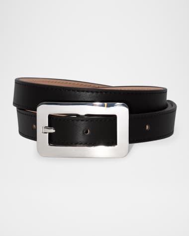 BY FAR Quadro Calf Leather Belt