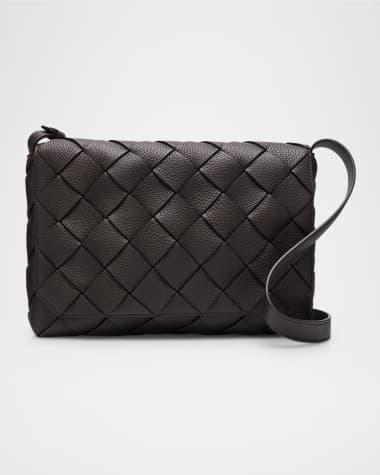 Bottega Veneta Men's Diago Large Intreccio Leather Crossbody Bag