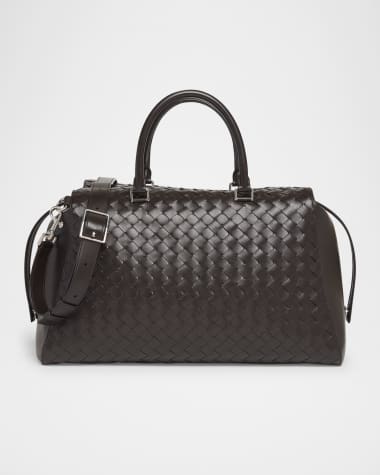 Bottega Veneta Men's Intrecciato Leather Weekender Duffel Bag
