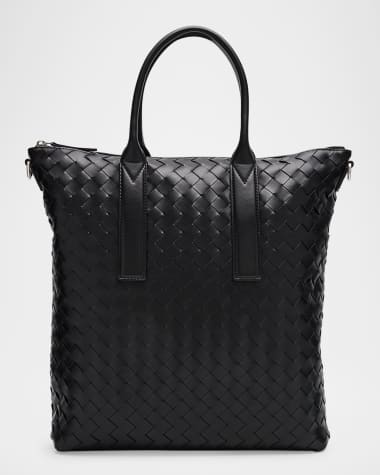 Bottega Veneta Men's Intrecciato Zip North-South Tote Bag