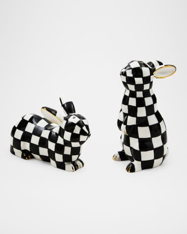 MacKenzie-Childs Courtly Bunny Salt & Pepper Shaker Set