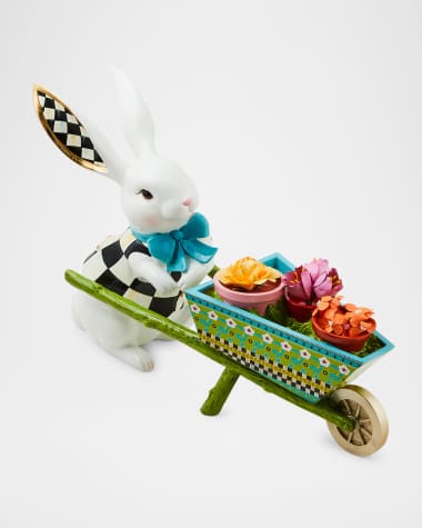 MacKenzie-Childs Calico Bunny with Wheelbarrow