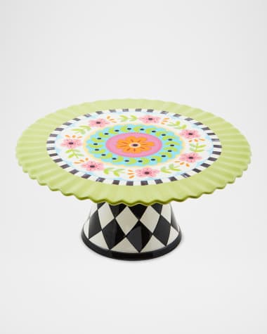 MacKenzie-Childs Calico Pedestal Platter
