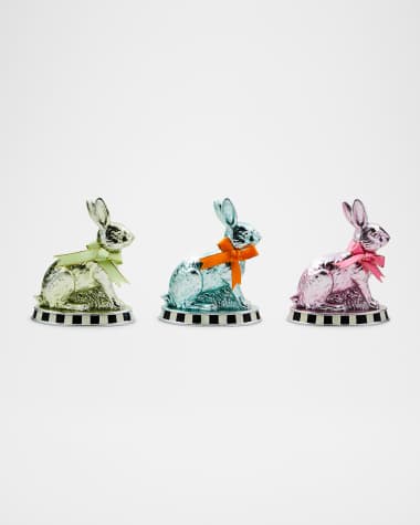 MacKenzie-Childs Calico Mini Foil Bunnies, Set of 3