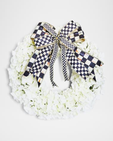 MacKenzie-Childs White Hydrangea 22" Wreath