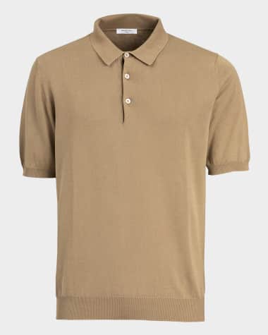Boglioli Men's Garment-Washed Cotton Polo Shirt