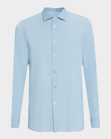 Boglioli Men's Denim Button-Down Shirt