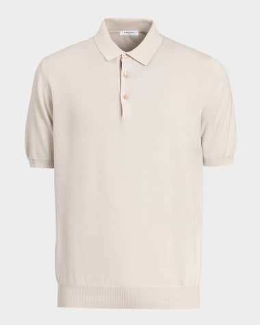 Boglioli Men's Garment-Washed Cotton Polo Shirt