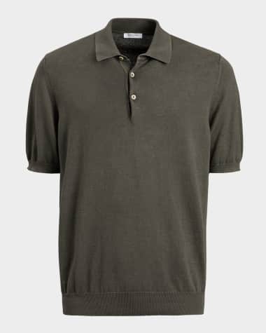 Boglioli Men's Garment-Washed Cotton Polo Shirt