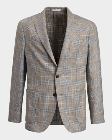 Boglioli Men's Prince of Wales Window Pane Jacket