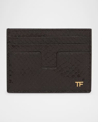 TOM FORD Men's T Line Python-Effect Card Holder