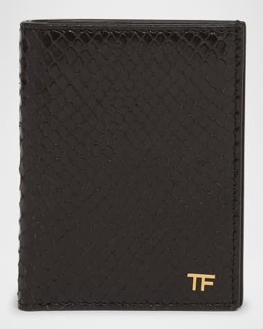 TOM FORD Men's T Line Python-Effect Leather Bifold Card Holder