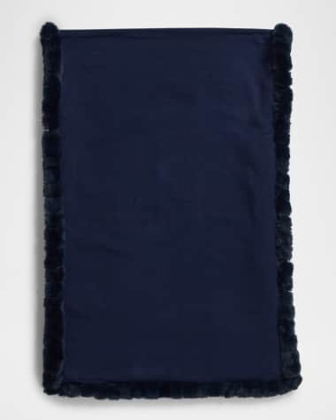 La Fiorentina Solid Wrap with Faux Fur Trim