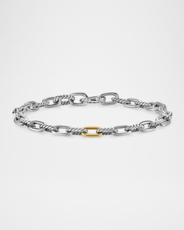 David Yurman Men's DY Madison® Chain Bracelet in Silver with 18K Gold, 6mm